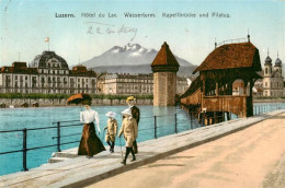 13950661 Luzern__LU Hotel Du Lac Wasserturm Kapellbruecke Und Pilatus - Sonstige & Ohne Zuordnung