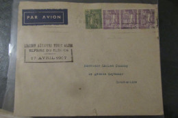 TUNISIE -  Liaison Aérienne TUNIS-ALGER, REPRISE DU SERVICE Du 1er Avril 1937 - Cartas & Documentos