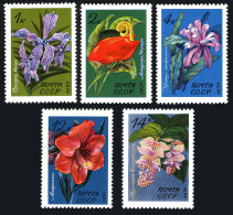 Russia 3924-3928, 3929, MNH. Mi 3954-3960, Bl.73. Flowers 1971. Orchid, Cactus. - Neufs