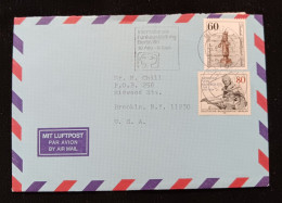 C) 1985, GERMANY, AIR MAIL, ENVELOPE SENT TO THE UNITED STATES DOUBLE STAMPED, XF - Autres & Non Classés