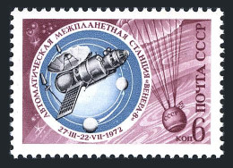 Russia 4044 2 Stamps,MNH.Mi 4079. Soviet Space Research,1972.Venera 8,parachute, - Neufs