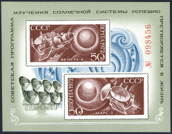 Russia 4045,MNH.Michel 4080-4081 Bl.82. Space Research,1972.Venera 8,Mars 3. - Neufs