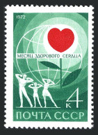 Russia 3950 Two Stamps, MNH. Mi 3985. Heart Month Sponsored By The WHO, 1972. - Neufs