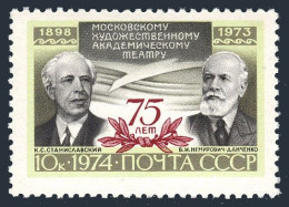 Russia 4211 Two Stamps, MNH. Mi 4247. Moscow Art Theater, 1974. Stanislavski, - Nuovi