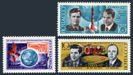 Russia 4175-4177, MNH. Michel 4216-4218. Cosmonauts' Day 1974. Cosmonauts. - Unused Stamps