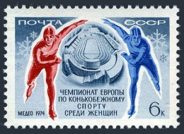 Russia 4170 Two Stamps,MNH.Mi 4206. European Women's Skating Championships,1974. - Neufs