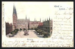 AK Lübeck, Marktplatz Mit Kirche  - Luebeck