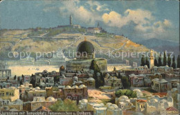 11660083 Jerusalem Yerushalayim Mit Tempelplatz Felsenmoschee Oelberg Kuenstlerk - Israele