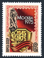 Russia 4322-4323, MNH. Mi 4355,4356 Bl.103. SOCFILEX-1975, Moscow.WW II Victory. - Unused Stamps