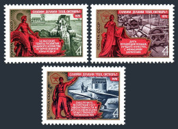 Russia 4495-4497 2 Sets, MNH. Mi 4535-4537. October Revolution, 59th Ann. 1976. - Nuovi