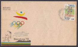 Sri Lanka Ceylon 1992 FDC Barcelona Olympics, Olympic Games, Sport, Sports, Athletics, First Day Cover - Sri Lanka (Ceylan) (1948-...)