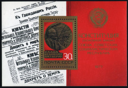 Russia 4614, MNH. Michel 4666 Bl.123. October Revolution, 60th Ann. 1977. Lenin. - Nuevos