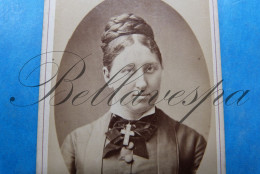 C.D.V. Carte De Visite. Atelier Portret Photo Maison ERKELENZ Liège  Mevr Joseph  DEMARTEAU-RIGO - Personnes Identifiées