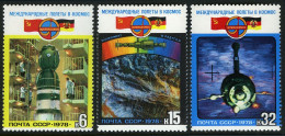 Russia 4690-4692, MNH. Mi 4763-4765. USSR-GDR Space Cooperation, 1978. Salyut 6, - Ongebruikt