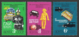 Russia 4796-4798, MNH. Mi 4903-4905. Traffic Safety, 1979. Patrol Car,helicopter - Ongebruikt