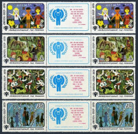 Russia 4772-4775 Gutter/label, MNH. Michel 4878-4881 Zf. IYC-1979.Drawings. - Unused Stamps