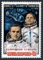 Russia 4758 Two Stamps, MNH. Michel 4854. Flight Of Soyuz 26-27, Salyut 6, 1979. - Neufs