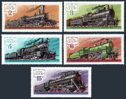 Russia 4734-4738, MNH. Michel 4821-4825. Locomotives, 1979. - Unused Stamps