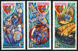 Russia 4835-4837 Sheets, MNH. Michel 4964-4966. Space USSR-Hungary, 1980. - Nuevos