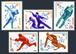 Russia 4807-4811,4812, MNH. Michel 4915-4919, Bl.143. Olympics Lake Placid-1980. - Ongebruikt