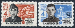 Russia 2706-2707,MNH.Michel 2726-2727. Soldier Heroes Of WW II,1963. - Nuevos
