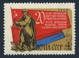 Russia 2947 Two Stamps, MNH. Mi 2970. Liberation Of The Ukraine, 20th Ann. 1964. - Nuevos