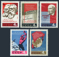 Russia 2931-2935,MNH.Michel 2948-2952. First Socialist International-100,1964. - Nuevos
