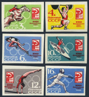 Russia 2921-2926 Imperf,MNH.Mi 2932-37B. Olympics Tokyo-1964.Equestrian,Fencing, - Nuevos