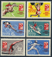 Russia 2921-2926,MNH.Mi 2932-37A.Olympics Tokyo-1964.Equestrian,Canoeing,Fencing - Nuevos