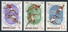 Russia 3088-3090, MNH. Michel 3107-3109. US-Russian Track-Field Meet, 1965. - Ongebruikt