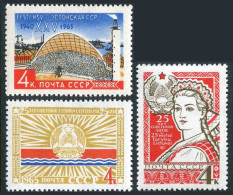 Russia 3066-3068, MNH. Mi 3085. Soviet Estonia, Lithuania, Latvia,25th Ann.1965. - Unused Stamps