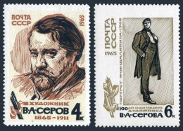 Russia 3057-3058, MNH. Michel 3082-3083. V.A.Serov, Historical Painter. 1965. - Ongebruikt