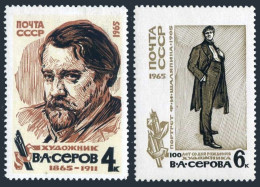 Russia 3057-3058, MNH. Michel 3082-3083. V.A.Serov, Historical Painter. 1965. - Unused Stamps