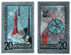 Russia 3022-3023, MNH. Michel 3042-3043. Cosmonauts' Day 04.12.1965. - Ongebruikt