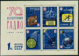 Russia 3040, MNH. Mi 3061-3066 Bl.39. A.S. Popov's Radio Pioneer Work, 70, 1965. - Ongebruikt