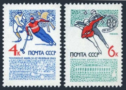 Russia 2998-2999, MNH. Michel 3018-3019. Bandy, Figure Skating 1965. - Ungebraucht