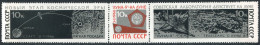 Russia 3274-3276a Strip, MNH. Michel 3296-3298. Luna-9,1966. Diagram Of Flight. - Unused Stamps