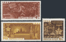 Russia 3277-3279, MNH. Michel 3299-3301. Battle Of Moscow, 25th Ann. 1966. - Neufs