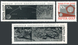 Russia 3274-3276,MNH.Michel 3296-3298. Luna-9,1966.Diagram Of Flight. - Ongebruikt