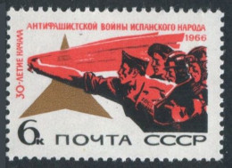 Russia 3255 Two Stamps, MNH. Mi 3294. Spanish Civil War, 30th Ann.1966.Fighters. - Ungebraucht