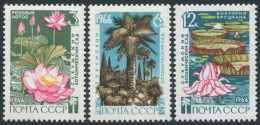 Russia 3220-3222, MNH. Mi 3235-3237. Sukhum Botanical Garden-125, 1966. Flowers, - Unused Stamps