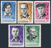 Russia 3202-3206, MNH. Michel 3213-3217. Heroes Of Guerrilla Warfare,WW II,1966. - Ongebruikt