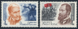 Russia 3154-3155, MNH. Michel 3178,3210. Romain Rolland, Eugene Pottier, 1966. - Ungebraucht