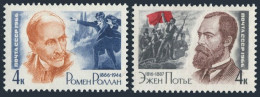 Russia 3154-3155, MNH. Michel 3178,3210. Romain Rolland, Eugene Pottier, 1966. - Unused Stamps