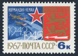 Russia 3380 Two Stamp, MNH. Mi 3401. French Normandy-Neman Aviators, WW II. 1967 - Neufs