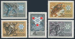 Russia 3366-3370,MNH.Olympic Grenoble-1968.Figure Skating,Ski Jump,Hockey,Skiing - Neufs