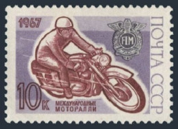 Russia 3334 Two Stamps,MNH.Michel 3353. Motor Rally,Moscow,1967.Motorcyclist. - Nuevos