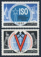 Russia 3309-3310, MNH. Michel 3332-3333. Congresses, 1967. Standards, Mining. - Neufs