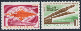 Russia 3546-3547, MNH. Michel 3572-3573. Railroad Transportation, 1968. - Nuevos