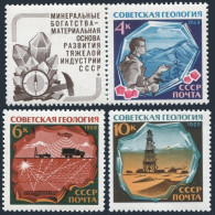 Russia 3527-3529, MNH. Mi 3552-3554. Geology Day, 1968. Crystals, Oil Derrick. - Neufs